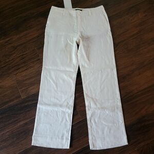 NWT Eddie Bauer Full‎ Length Linen Mid Rise Wide Leg Trousers Casual Pants Sz 12